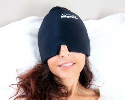 Cagoule anti-migraine avec compresse de gel froid