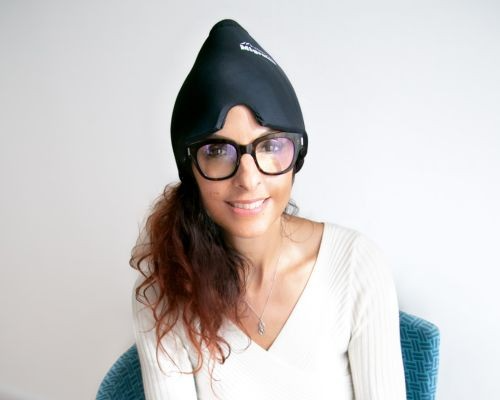 Cagoule anti-migraine avec compresse de gel froid