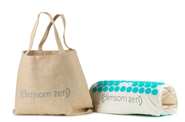 Pack Tapis d'Acu-magnétothérapie et Coussin d'Acupression bleu