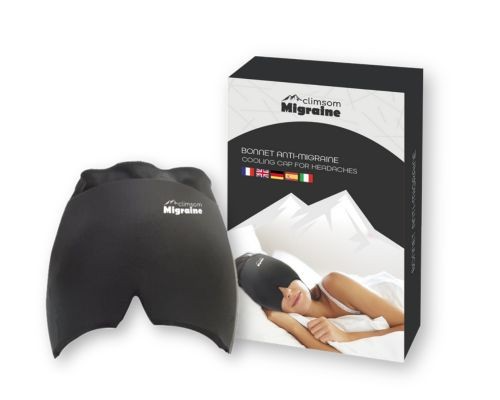 Cagoule anti-migraine avec compresse de gel froid