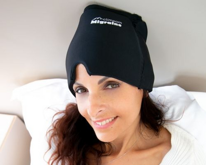 Cagoule anti-migraine avec compresse de gel froid