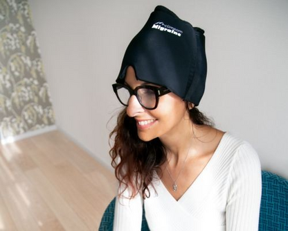 Cagoule anti-migraine avec compresse de gel froid