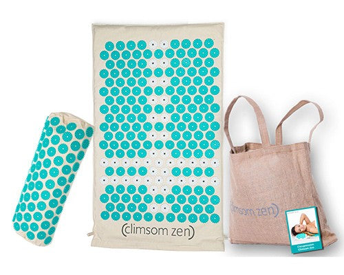 Pack Tapis d'Acu-magnétothérapie et Coussin d'Acupression bleu
